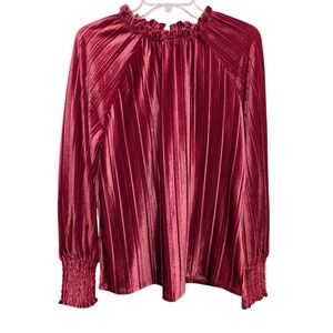 Cable & Gauge Pink Velvet Blouse Shirt